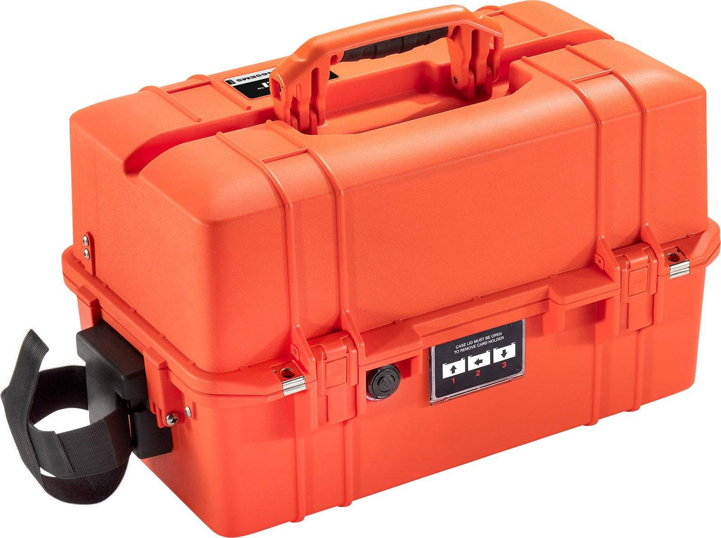 The 1465EMS Air EMS Case is a lightweight, durable, bright orange case with a handle, secure latches, and a combo lock—ideal for crushproof protection and easy transport of medical supplies.