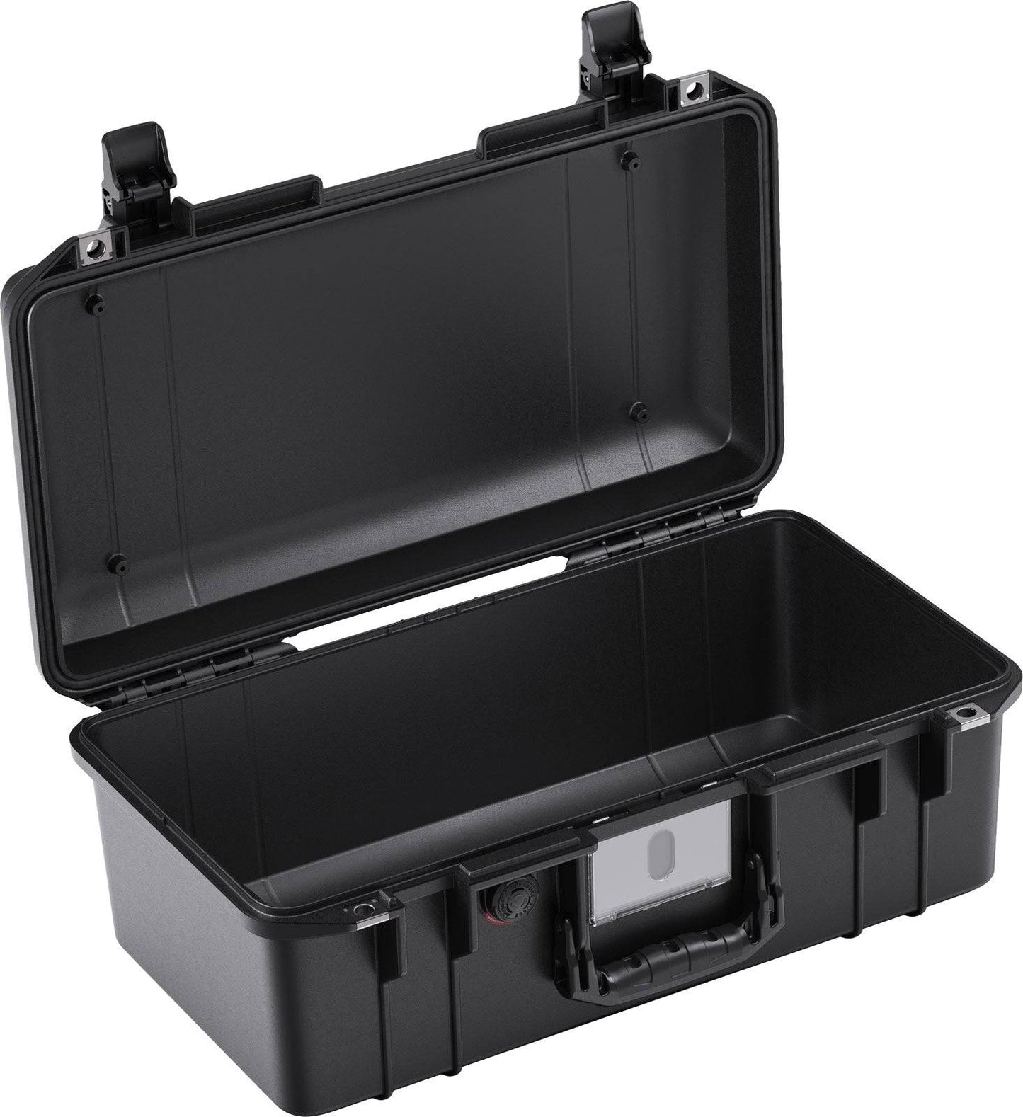 The 1506 Air Case is a black, lightweight protective PELI Air Long/Deep Series case with an open hinged lid, foamless interior, two secure latches, and a sturdy front handle.