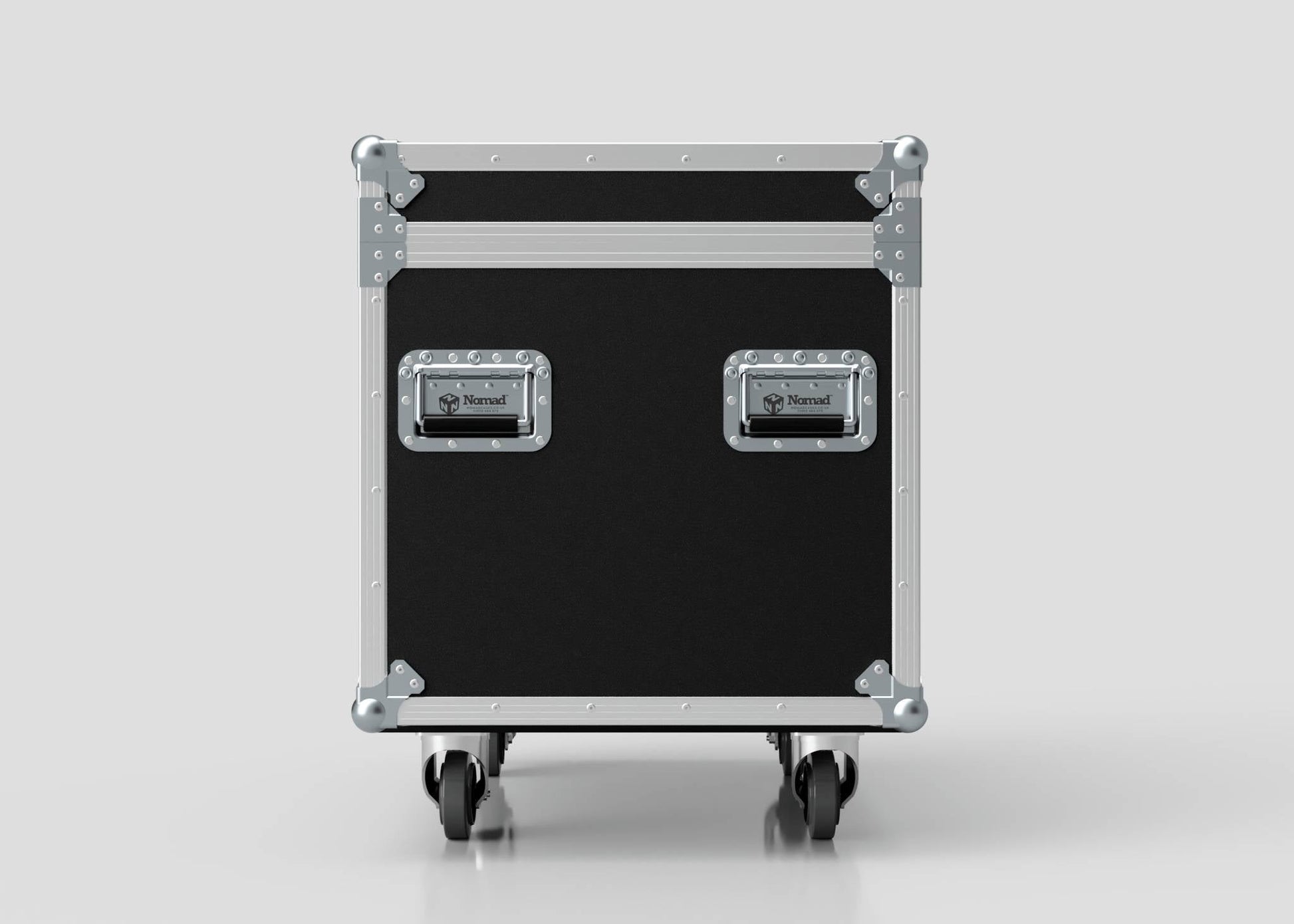 The 900mm Trunk Case is a black rolling equipment case with metal reinforcements and two handles, shown against a white background. Its external dimensions are 925 x 607 x 765 mm, providing ample space for your gear.