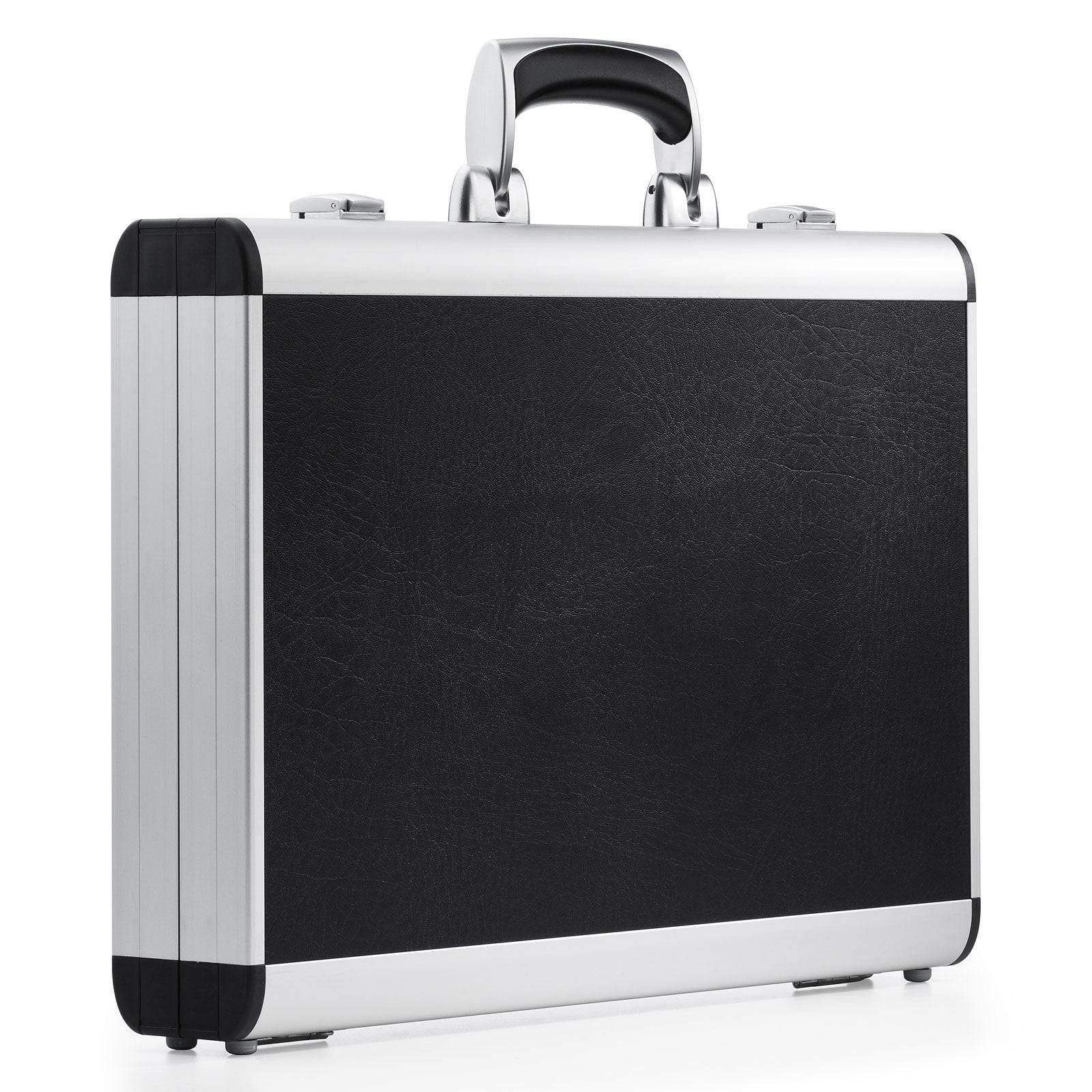 The AZKR 80400 is a closed black and silver aluminium frame case with a handle, displayed against a white background.