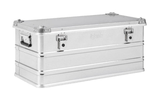 The Defender KA64-009 is a rectangular silver metal 81-litre case featuring two side handles and two front latches, shown on a white background.