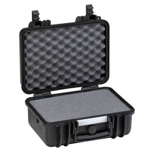 The Explorer 3317 is a black hard plastic waterproof case with custom foam interior, featuring egg crate foam in the lid and flat foam in the base, shown open.