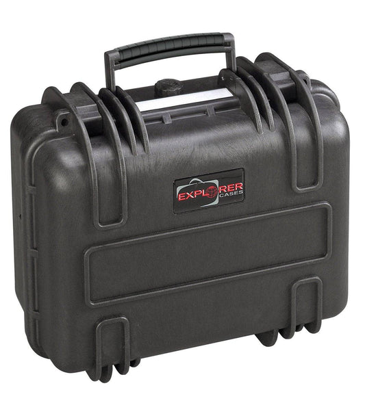 The Explorer 3317 is a black hard-shell carrying case with a top handle, secure latches, and a pressure release valve, designed for protective storage and transport.