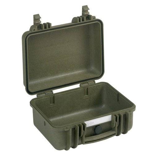 The Explorer 3317 is a small, hard plastic waterproof case with an open lid, secure latches, and a custom foam interior, shown empty.