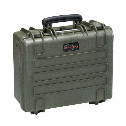 The Explorer 4419 is a green hard-shell case with a black handle, secure latches, and corrosion-proof hinges, built for protective storage and transport.