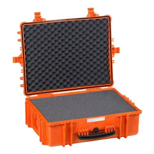 The Explorer 5822 is an open orange waterproof case with a foam interior, designed for safely transporting sensitive equipment.