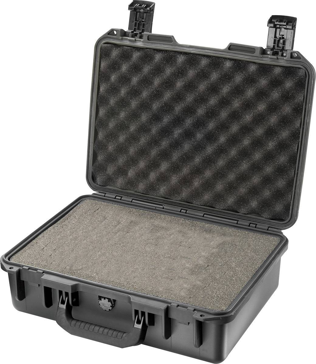 The iM2300 Storm Case is an open hard plastic case with egg-crate foam in the lid and solid foam in the base, offering reliable protection for safe transport of items, styled like a PELI Storm Case.