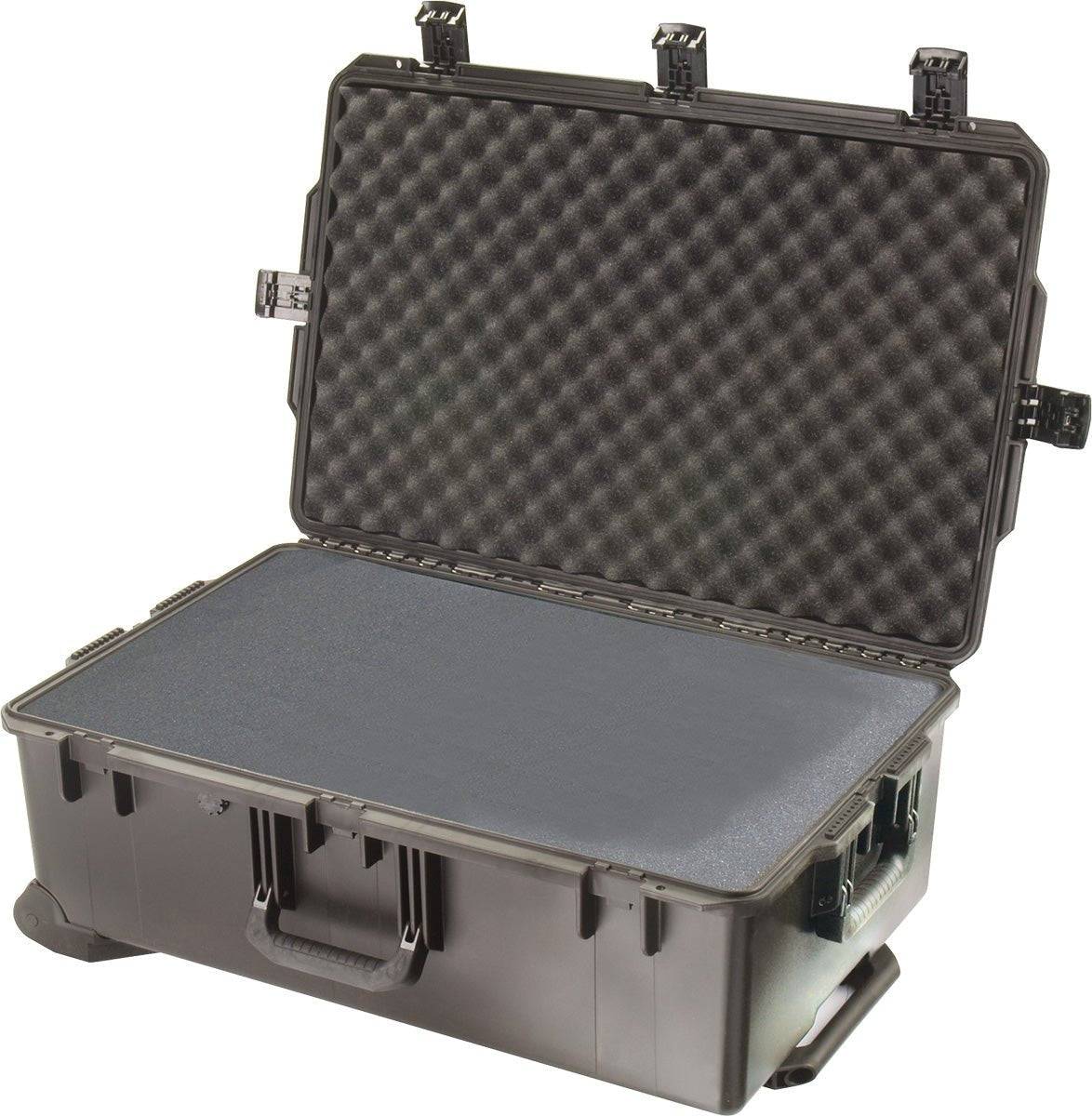 The iM2950 Storm Travel Case is a large, hard-shell protective case with an open lid that reveals egg-crate foam padding inside—ideal for custom CNC foam fittings.