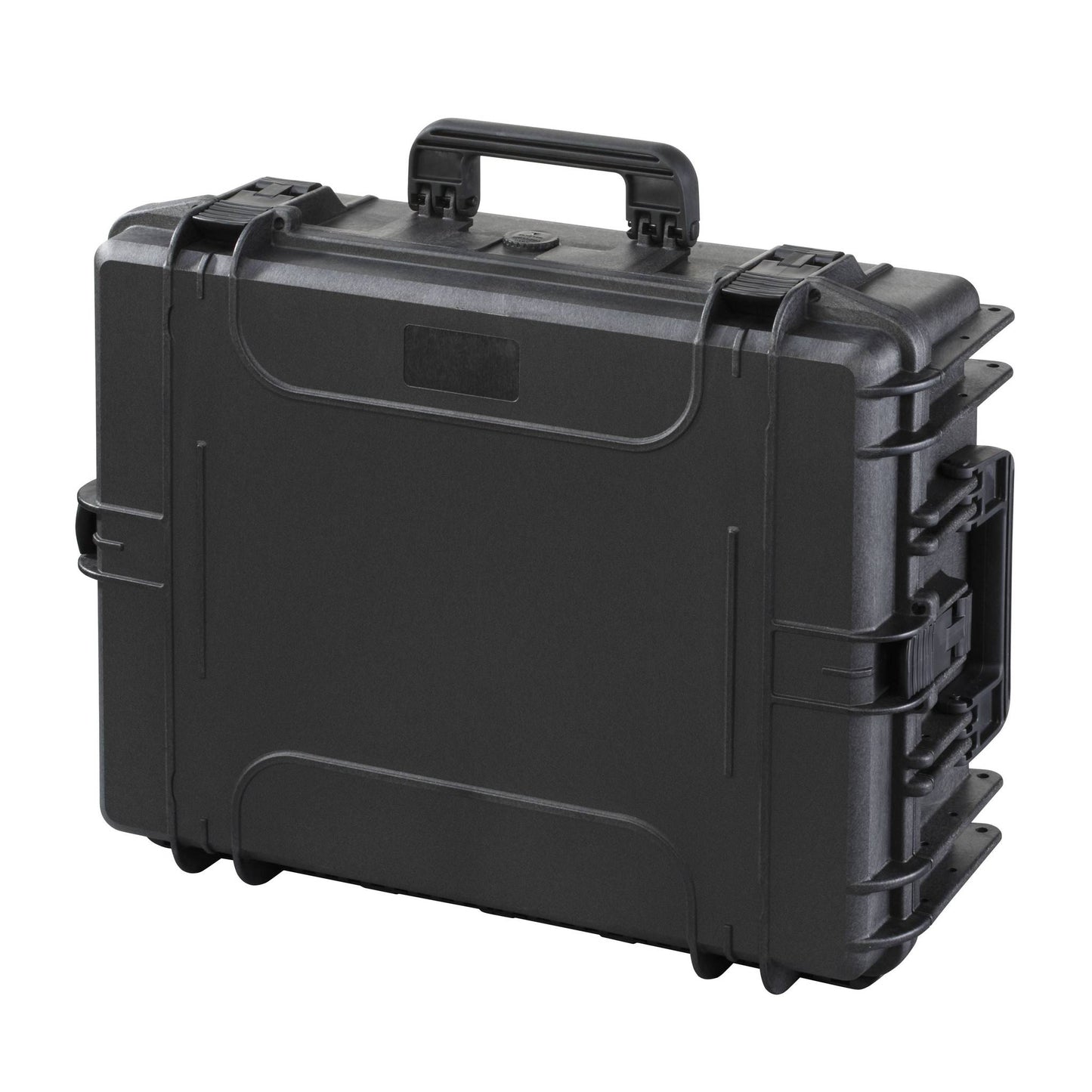 The MAX540H190 is a black watertight case with a durable body, handle, and secure latches, shown closed against a white background.