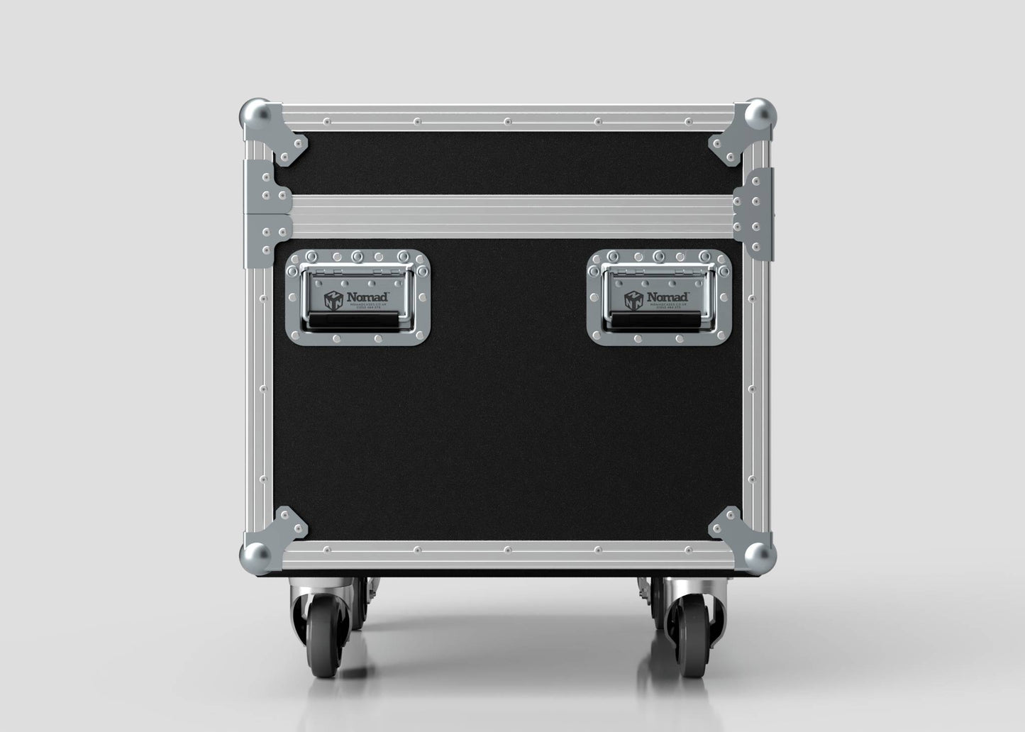The Single Kinesys Apex 500 Chain Hoist Case is a black and silver rolling equipment case with metal corners, two latches, handles on the front, and external dimensions of 775 x 598 x 667 mm, shown against a plain light background.