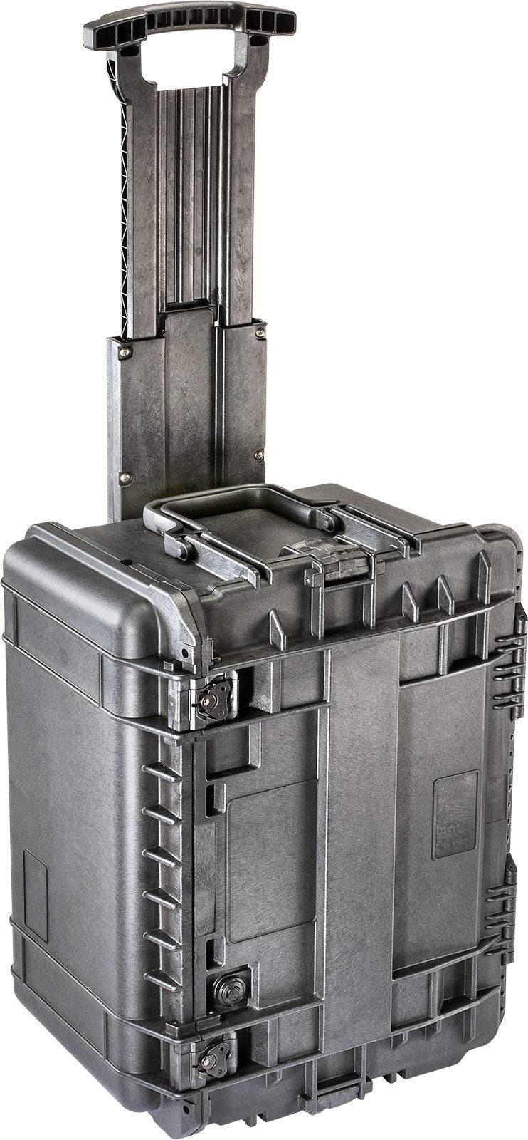 The 0450 Protector Mobile Tool Chest is a black hard-shell case with a retractable handle, secure latches, and removable tool drawers, shown standing upright.
