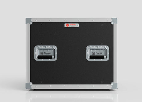The 11U Slam Rack Case is a black hard case with metal edges, two reinforced handles, and a Nomad brand label on the front, shown against a plain white background.