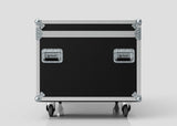 The 1200mm Jumbo Trunk Case, a black and silver rolling equipment case with metal edges and two handles, is shown against a plain light background. It has external dimensions of 1225 x 807 x 765 mm.