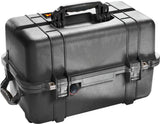 The 1460 Protector Case is a black hard plastic case featuring a top handle, secure latches, reinforced edges, and a watertight design for ultimate protection.