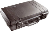 A closed, hard-shell black 1490 Protector Laptop Case with handle and latches sits on a white background—ideal for rugged, top-tier protection of your equipment.