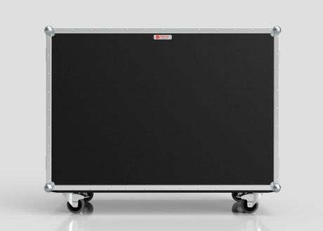 The 15 Way Euro Crate Case is a large, rectangular black equipment case with metal edging and four caster wheels for high load capacity, shown against a plain gray background.