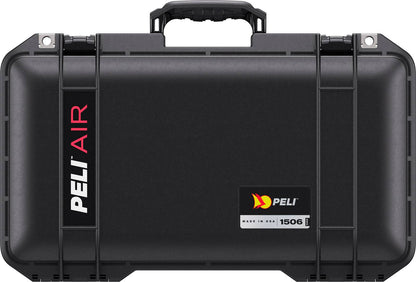 Black 1506 Air Case, a lightweight Peli Air Long/Deep Series protective case with handle, featuring the Peli Air logo on the left and a 1506 Air Case label on the bottom right.