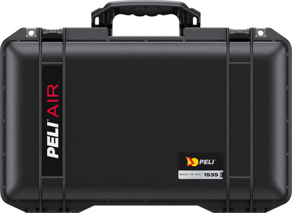 Black hard-shell 1535 Air Case, lightweight with handle, featuring Peli Air branding and logo on the front.