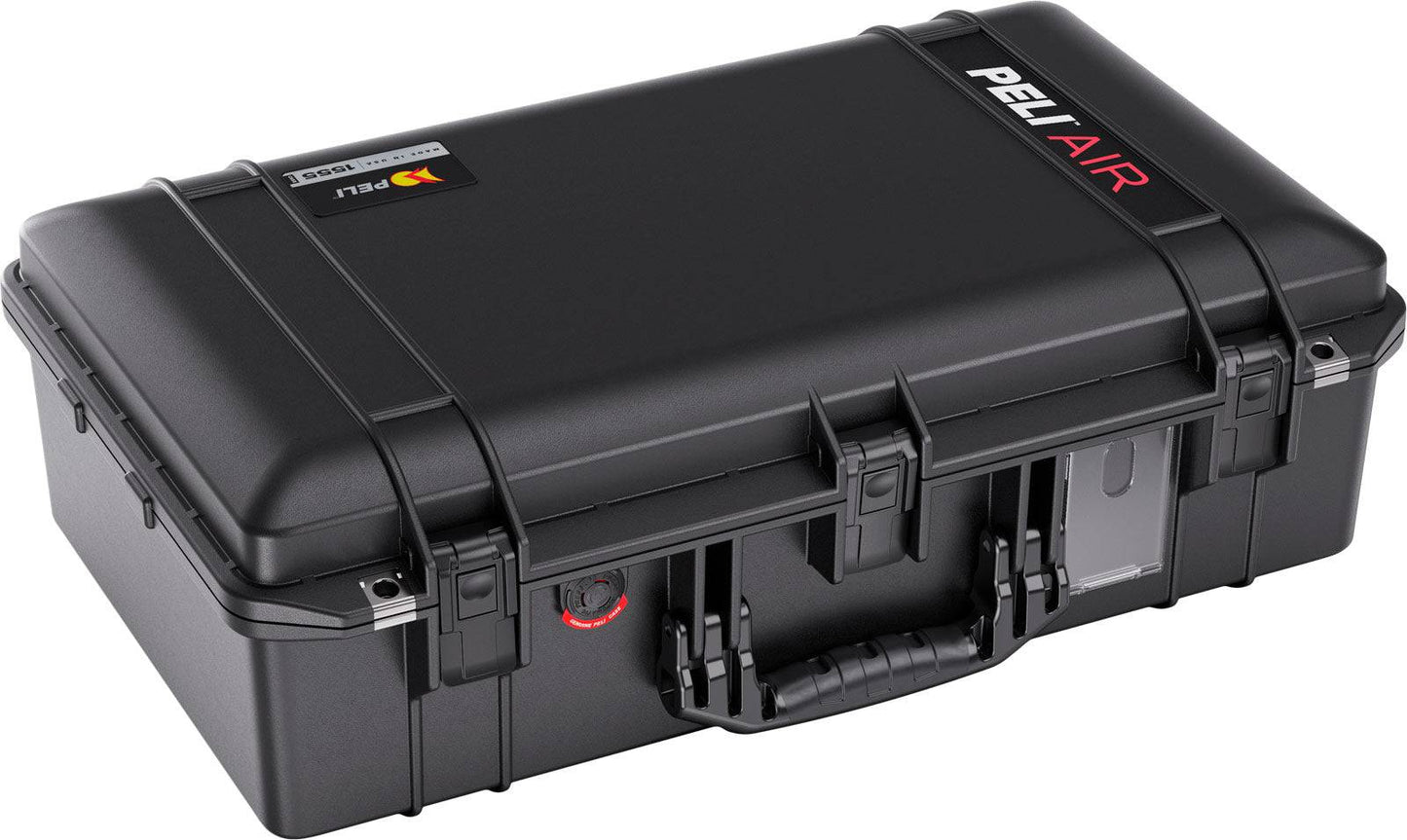 A closed black 1555 Air Case with secure latches, handle, and branded label on top—perfect for anyone who relies on protective cases to keep their gear safe.