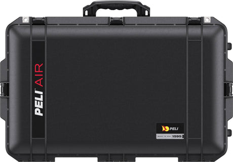 A closed black 1595 Air Case with a handle, latches, and visible branding labels on the front.