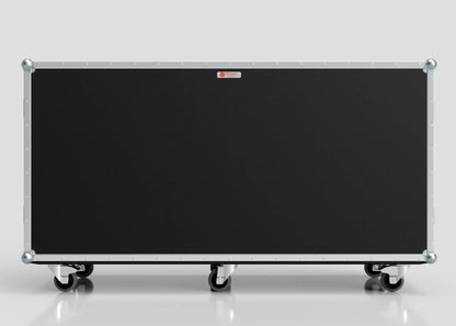 The 16 Way Euro Crate Case is a large black rectangular rolling storage case with metal edges and four caster wheels, designed for high load capacity, shown against a plain light background.