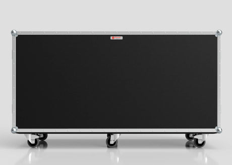 The 16 Way Euro Crate Case is a large black rectangular rolling storage case with metal edges and four caster wheels, designed for high load capacity, shown against a plain light background.
