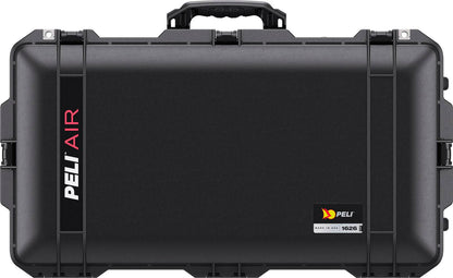 The black Peli 1626 Air Case is a long, deep, lightweight polymer case with a handle, secure latches, and front branded labels, shown on a plain background. This waterproof protective case reliably secures your gear.