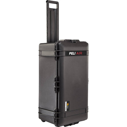 The 1626 Air Case is a black, waterproof protective case with wheels and an extended telescopic handle, shown standing upright on its shorter side.