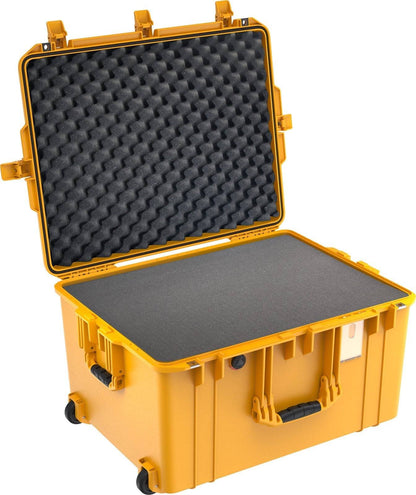 The 1637 Air Case is a large, lightweight yellow polymer case with internal foam padding, displayed open and empty, offering reliable protection for your gear.