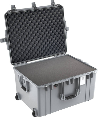 The 1637 Air Case is a large, lightweight polymer case with foam padding, handles, and wheels. Shown open and empty, it offers waterproof protection and maximum security for your gear.