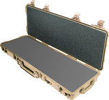 The 1720 Protector Long Case is a beige hard plastic equipment case with interior foam padding, secure latches, and a sturdy handle, shown open for easy access.