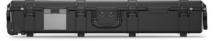The 1770 Protector Long Case is a black hard-shell PELI case with a handle, multiple latches, and a label holder; shown closed from the front, it's designed to be watertight.