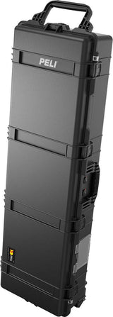The 1770 Protector Long Case is a tall, black PELI case with a handle and secure latches, designed to be watertight for safe equipment transport and protection.