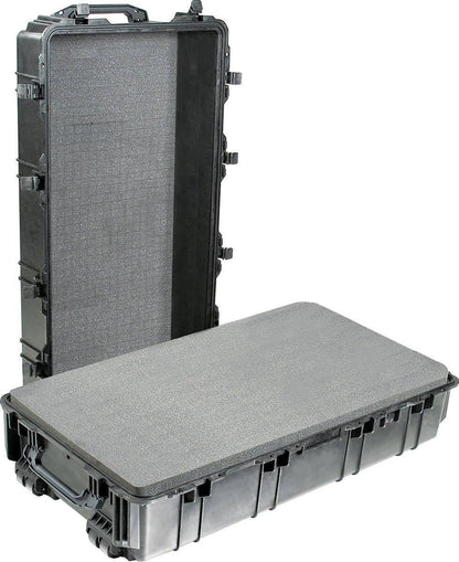 An open 1780 Protector Transport Case is shown, featuring a large, hard plastic exterior and foam padding inside that offers a crushproof, protective interior.