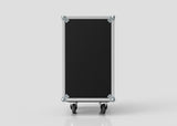 The 17U Standard Rack Case, made of durable European Birch plywood in black and silver with metal corners and four wheels, stands upright against a light gray background.