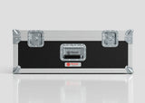 The 27" iMac Case is a rectangular black and silver hard case with reinforced metal corners and latches, featuring the Nomad logo on the front. External dimensions: 745 x 600 x 273 mm.