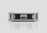 The 3U Suspended Shock Mounted Rack Case features a black and silver design with metal-reinforced edges and handle, plus suspended shock-mounted racks for extra protection, shown against a plain light background.