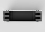Top view of an open, empty 42" Double Screen Case with foam padding and compartments on both sides, set against a plain light background.