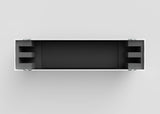 A top-down view of the 58" Double Screen Case, an empty rectangular hard-shell case with foam padding on both ends, set against a plain light gray background.