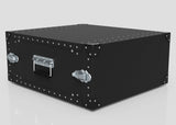 The 5U Lite Guard™ Standard Rack Case, a lightweight black HDPE 19-inch rack with silver latches and reinforced corners, is shown on a plain gray background.