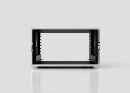 The pictured 5U Standard Rack Case is a metal rackmount server case shown empty with both side panels open, facing forward against a plain light grey background.