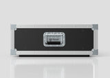 A black and silver 6U Slam Rack Case with metal edges, rivets, and a handle featuring the Nomad logo, shown against a plain white background.