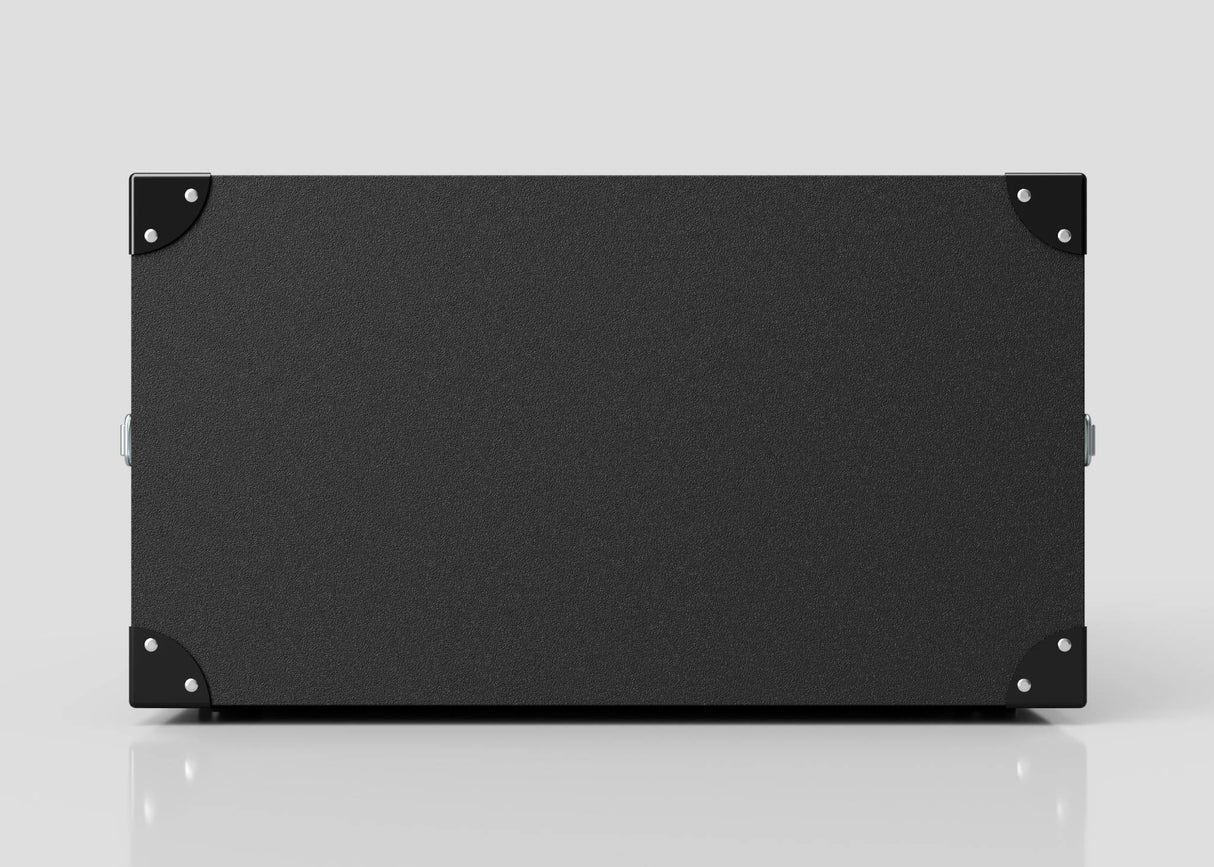 The 6U Lite Guard™ Standard Rack Case is a lightweight HDPE 19-inch flight case with metal corner protectors and side handles, shown on a reflective white surface against a plain background.