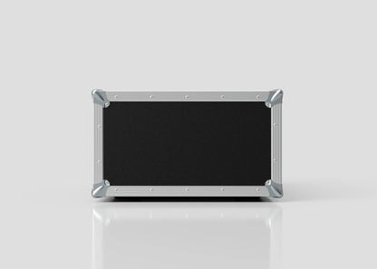 A 6U Standard Rack Case, rectangular and black, made in the UK from European Birch plywood with metal-reinforced corners and edges, is displayed against a plain light gray background.