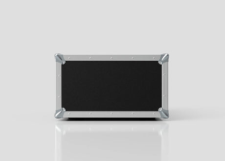 A 6U Standard Rack Case, rectangular and black, made in the UK from European Birch plywood with metal-reinforced corners and edges, is displayed against a plain light gray background.