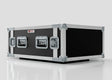 The 6U Suspended Shock Mounted Rack Case, with black and silver finish, metal-reinforced corners, and two latches, is designed for safe equipment transport and is pictured on a plain light background.