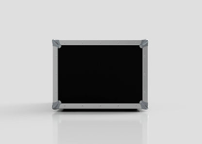 A 7U Standard Rack Case in rectangular black design with silver metal corners and rivets, shown upright against a plain light gray background.