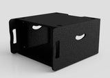 The 7U Standard Rack Sleeve is a black metal server rack mount enclosure with side handles and an open front, displayed on a white surface against a plain background.
