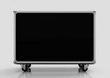 The 8 Way Euro Crate And 6 Stanley Fatmax Case is a large black equipment case on wheels with a metal frame, perfect for securely and efficiently transporting Euro crates or Stanley Fatmax Pro Organisers.