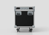 The 8 Way Martin ELP (IP) Par Can Case With Clamps Fitted is a black and silver road case with two handles, four wheels, and external dimensions of 1030 x 595 x 752 mm, shown against a plain light background.